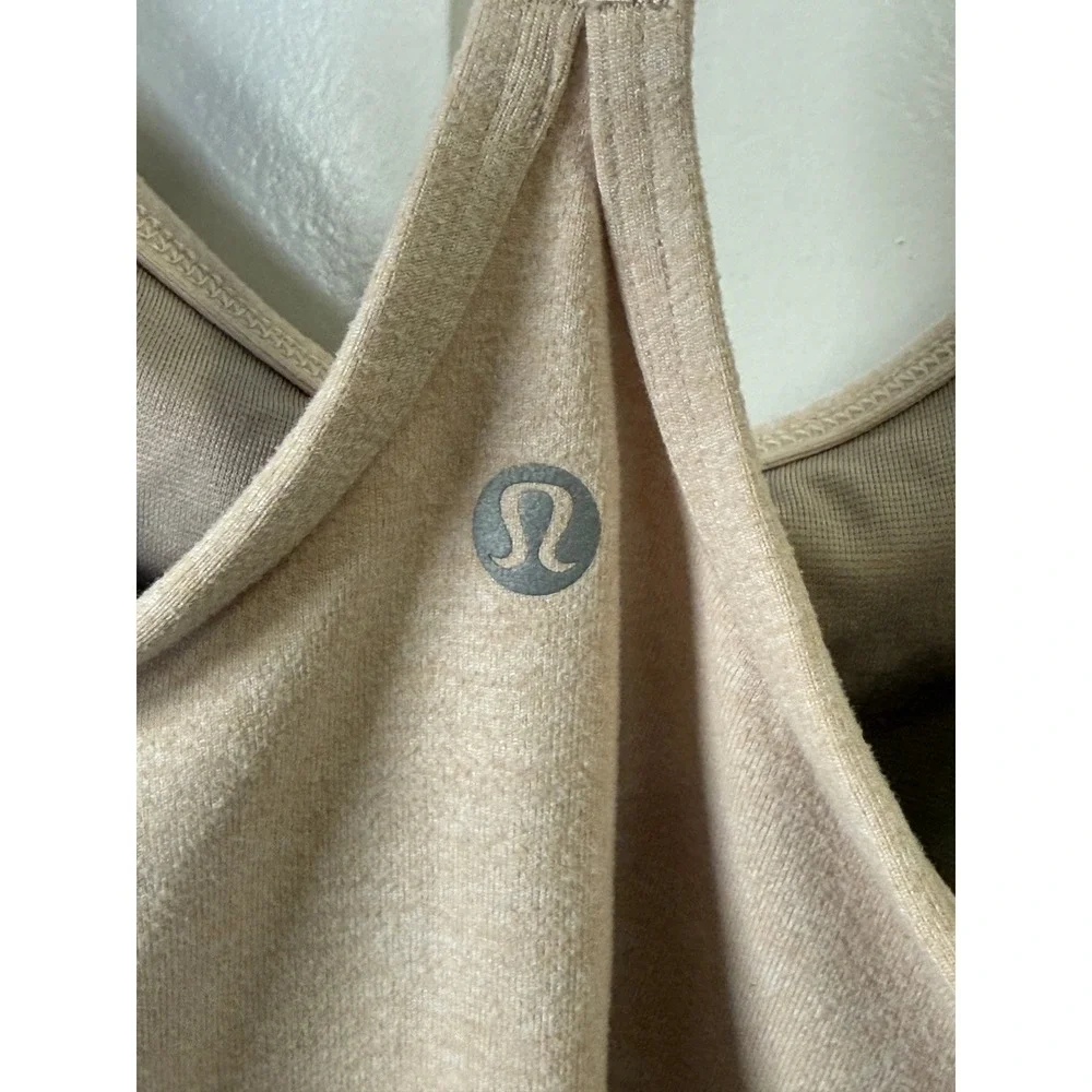 Lululemon Women Power Y Tank Size 12 Silk Rose Minimalist Yoga Athleisure